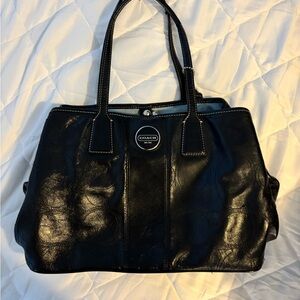 Coach Shiny Black Leather Tote